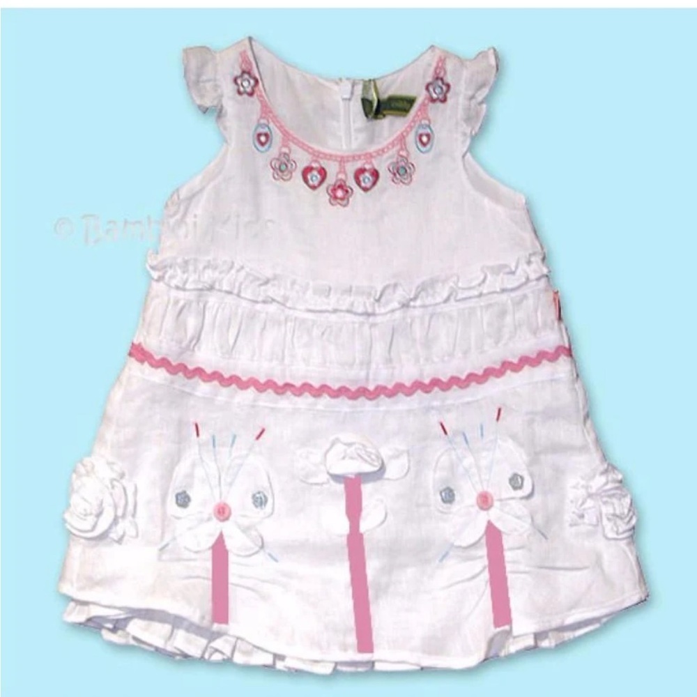 💕 OILILY Girls 100% Linen Spring/Summer Dress, size 4 💕